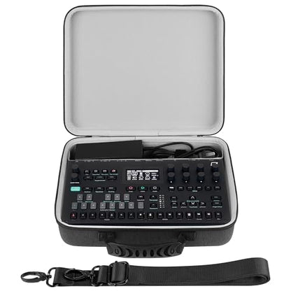GEEKRIA Audio Interface Carrying Case, Compatible with Elektron Tonverk, EVA Hard Shell Travel Bag (Dark Gray)
