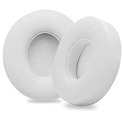 Replacement Ear Pads for Beats Solo 2 and Solo 3 Headphones, White | Solo2 & Solo3 Earpads Cushions with Noise Isolation Memory Foam and Softer Protein Leather - color: White