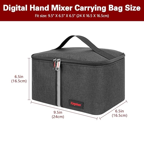 Hand Mixer Carrying Bag for KitchenAid Mixers - Compatible with 5/6/7/9 Ultra Power Speed Models, Travel Storage Box with Handle for Mixer Accessories (Case Only)-Dark Gray