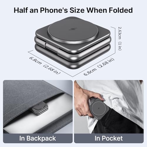 KU XIU 3 in 1 Charging Station for Samsung Phone Watch Buds | Aluminum Alloy Foldable Wireless Charger for Samsung Galaxy S26 S25 Ultra/Galaxy Buds, for Galaxy Watch Ultra 8 7 6 5 4 - color: Grey 1