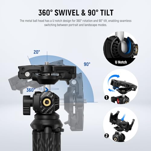 NEEWER Flexible Tripod with Remote, Mini Camera Phone Tripod Stand with Hidden Phone Holder&Action Camera Adapter Compatible with iPhone GoPro Hero13 12 11 10 DJI Insta360 Samsung for Vlogging, TP34 - style: TP34