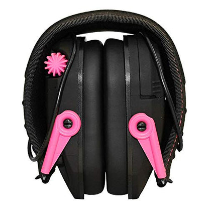 Walker's Razor Slim Electronic Muff - color: Black W/Pink, size: One Size