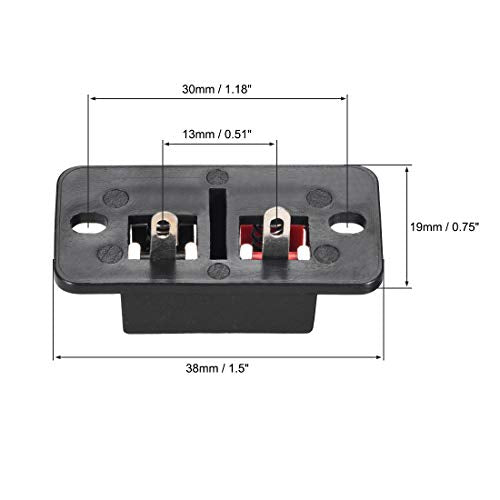 uxcell 2 Way Spring Speaker Terminal Terminals Strip Block WP2-204 10Pcs | Clip Push Release Connector Cable