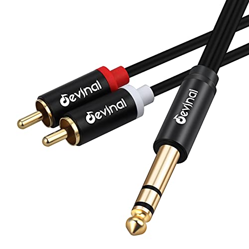 1/4" inch TRS to RCA Y Splitter Cable, 6.35mm Quarter inch Stereo to 2 RCA Phono Insert Audio Breakout Cable, Cord 10 FT/ 3 Meters - size: 10 FT