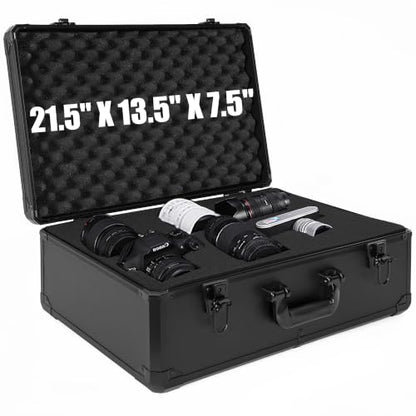 Protective Hard Case 22 X 14 X 8-Inch Shockproof Water-resistant with Customized DIY Foam Insert fit for Camera, Laptops, etc - size: Inner：21.5''X 13.5''X 7.5''
