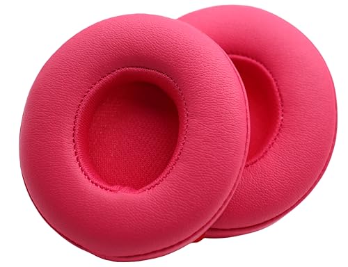 Replacement Ear Pads for Beats Solo 3/2 Wired On-Ear Headphones - Rose Red | Solo 3 Pads Replacement for Beats Solo 2 Wired Repair Accessories, Soft Solo 2 Earpads Covers & Easy to Install Foam Cushions - color: Rose Red