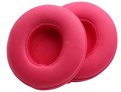 Replacement Ear Pads for Beats Solo 3/2 Wired On-Ear Headphones - Rose Red | Solo 3 Pads Replacement for Beats Solo 2 Wired Repair Accessories, Soft Solo 2 Earpads Covers & Easy to Install Foam Cushions - color: Rose Red