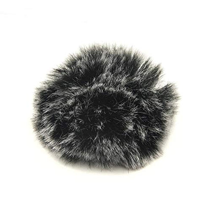 Lapel Mic Windscreen, Portable Audio Furry Wind Muff Outdoor Microphones Comfortable Soft Lavalier(Black&White) - color: Black&White