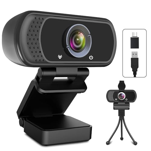 USB C Webcam for Switch 2 / PC: 1080P HD Web Cam with Mic,Computer Camera - style: USB-C Webcam with Cover & Tripod