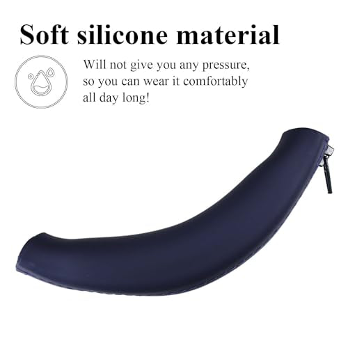 Adhiper Silicone Sweat Headband Cover for Sony WH-1000XM4, WH-CH720N, WH-XB910N, ULT WEAR, Washable Zipped Dustproof Headband Cover Protector for Soundcore Space Q45, Life Q30 & Q20 (Dark Blue) | Silicone Sweat Cover for Sony WH-1000XM4 XM3 & Soundcore Q4