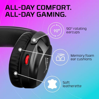 HyperX Cloud Stinger 2 – Gaming Headset, DTS Headphone:X Spatial Audio, Lightweight Over-Ear Headset with mic, Swivel-to-Mute Function, 50mm Drivers, PC Compatible, Black - color: Black, size: One Size, style: Wired