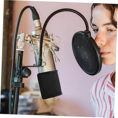Abaodam U-shaped Double Layer Microphone Windscreen Shield for Professional Studio Recording Noise Reduction Easy to Clean Versatile for Live Streaming and Voice Recognition
