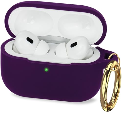 Case for Apple Airpods Pro 3 (2025) - VOTILE Airpods Pro 3 Cases Cover Women Silicone iPods Pro 3 Earbuds Accessorie Charging Cases Girl Keychain for Airpod iPods Pro 3 Generation - Deep Purple - color: # Deep Purple, size: for AirPods Pro 3 (2025)