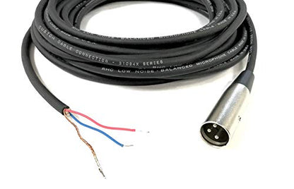 Custom Cable Connection 12 Foot Pro-Audio XLR Balanced Microphone Male to Blunt - 24 AWG Economy Shielded Install Cable - size: 12 Foot, style: Male to Blunt