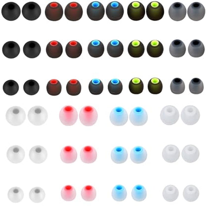 Earbud Replacement Tips 54Pcs S+M+L，Ear Bud Rubber Tips Silicone Earbud Tips Earbud Covers Silicone Tips Headphone Covers for Ears Headphone Ear Covers Replacement (Inner Hole 3.8mm -5.1mm)