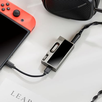 SHANLING UA7 Portable Headphone Amplifier USB DAC AMP Dongle with Dual JAN6418 Tubes, High-End Tube Flavoring Hi-Fi Sound, Support 768kHz/32bit DSD512, 577mW Output, 3.5mm+4.4mm Jack, Black