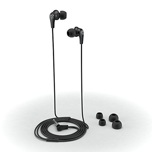 JLab Audio JBuds2 Premium in-Ear Earbuds with Guaranteed Fit | Wired Earbuds | Titanium 10mm Drivers Noise Reducing | Nickle-Plated 3.5mm Audio Jack | Black - color: Black, style: Earbuds
