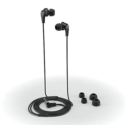 JLab Audio JBuds2 Premium in-Ear Earbuds with Guaranteed Fit | Wired Earbuds | Titanium 10mm Drivers Noise Reducing | Nickle-Plated 3.5mm Audio Jack | Black - color: Black, style: Earbuds