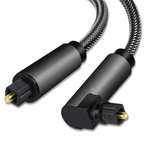 90 Degree Digital Optical Audio Cable 5.1 Right Angle SPDIF Cable for Blu-ray Player Soundbar Fiber Cable(HS90,1.5m) - color: HS90, size: 1.5m
