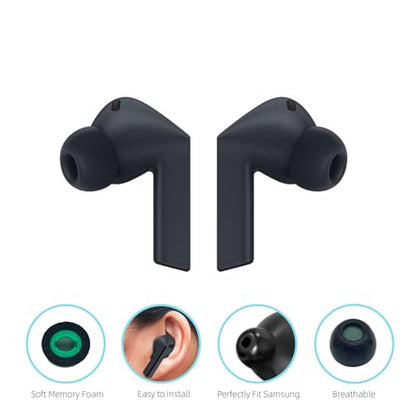 Memory Foam Ear Tips with Dust Mesh for Anker Liberty 5 Pro & Samsung Galaxy Buds 3 FE Earbuds, Anti-Slip Replacement Ear Tip, No Silicone Pain, Fit in Charging Case, 3 Pairs (SML)