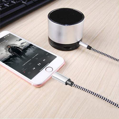 Wahbite Lightning to 3.5mm Audio Cable Compatible with iPhone 14/13/12/11/XR/XS/X/8/7/6 Plus/SE 2, iPad - color: Silver#