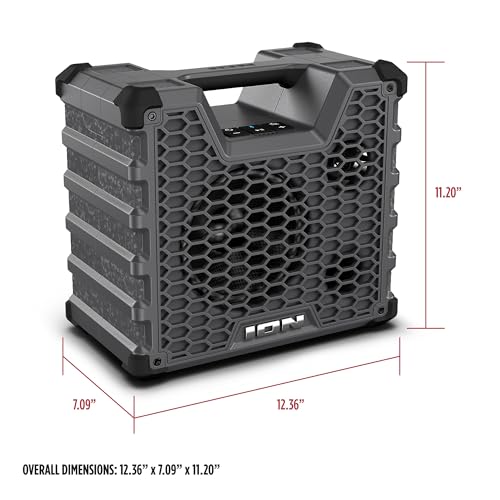 ION Trailblazer Summit All-Weather Durable iPX5 Water-Resistant Wireless Bluetooth Speaker and FM Radio