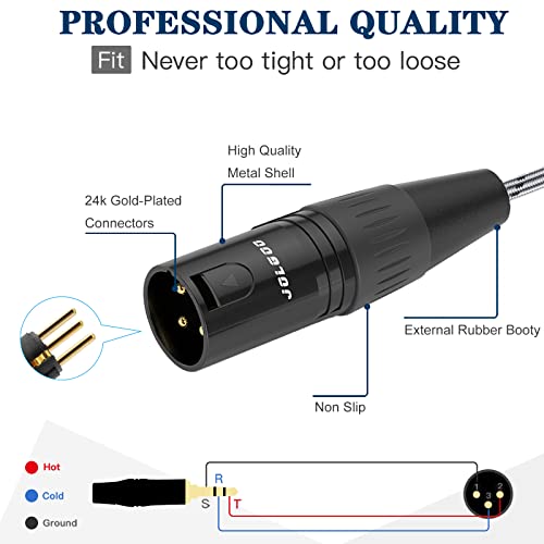 JOLGOO 3.5mm Female to XLR Male Stereo Audio Adapter Cable, 1/8 inch Mini Jack Female to XLR Male Adapter Cable, 1 Feet - style: 3.5mm Female to XLR Male