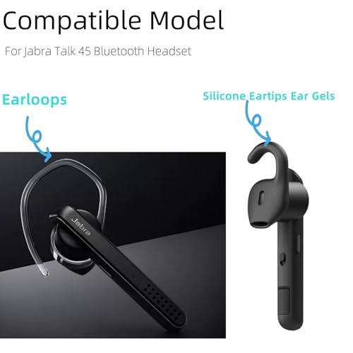 Eargels Ear Loops Tips for Jabra Stealth UC Bluetooth Silicone - color: Black