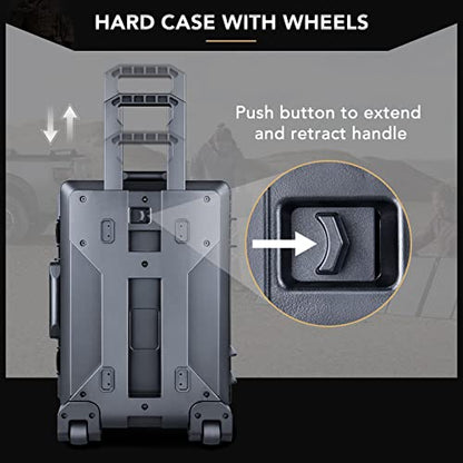 Lykus HC-5220 Hard Case with Wheels and Foam, Inner Size 19.09*12.68*8.66in | IP67 Waterproof, Pluckable Foam, Suitable for Cameras, Lenses, Electronic Equipment and More - size: HC-5220: 22.83x16.54x11.42 inch