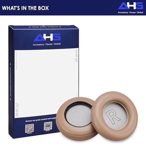 AHG Accessory House Global Ear Pads Cushions Compatible with Bang & Olufsen Beoplay H9 3rd Gen (Not Compatible with H9 / H9i) and Beoplay HX Headphones (Argilla Bright). Premium Sheepskin Leather - color: ARGILLA BRIGHT