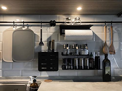 Linear Floating Shelf Wall Mounted Metal Shelves Heavy Duty Industrial Modern Steel Black Linear Metal Wall Shelf Modern Farmhouse Living Room Metal Wall Decor (7-inch X 15-inch) - size: 7"*15"