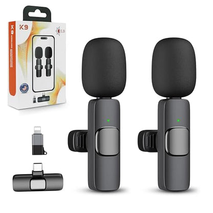 JLB Wireless Lavalier Lapel Microphone 2-Pack for iPhone, iPad & USB-C
