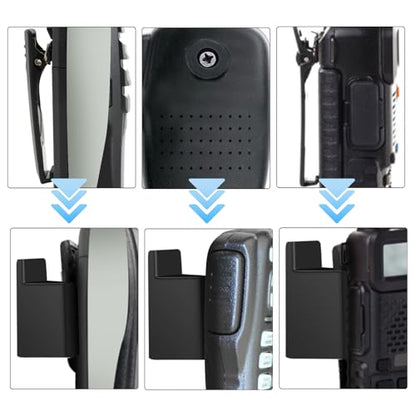 5pcs Walkie Talkies Belt Clip Holder | Black Walkie Talkie Car Mount Handheld Radio Holder with Back Adhesive for Most Handheld Intercom