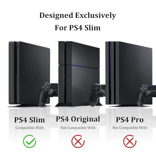 Wall Mount Kit with Detachable 2 Controller Holder & Headphone Hanger, Metal Wall Mount Stand Compatible with PlayStation 4 Slim - color: White