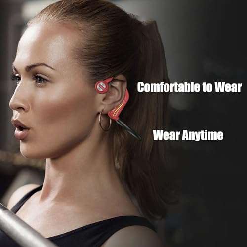 Bone Conduction Wireless Earbuds Bone Conduction Headphones Open Ear Headphones Underwater Headphones For Swimming Swimming Headphones Built-In Mic Sports Headset With 16G Memory Swimming red - color: Red