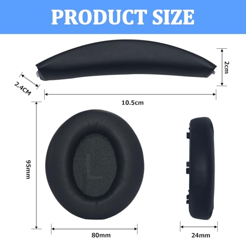 Adhiper Earpads & Headband for Anker Soundcore Space Q45 Headphones,Black