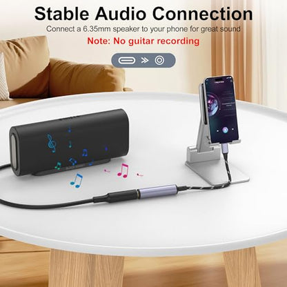 USB Type C to 1/4 Headphone Adapter, USB C to 6.35mm TRS Audio Cable Stereo Jack Audio AUX Adapter Compatible with Amplifiers, Mixer, Home Theater, Smartphones, Laptop, 6.35mm Headphones 1FT - style: USB C to 1/4 Headphone Adapter