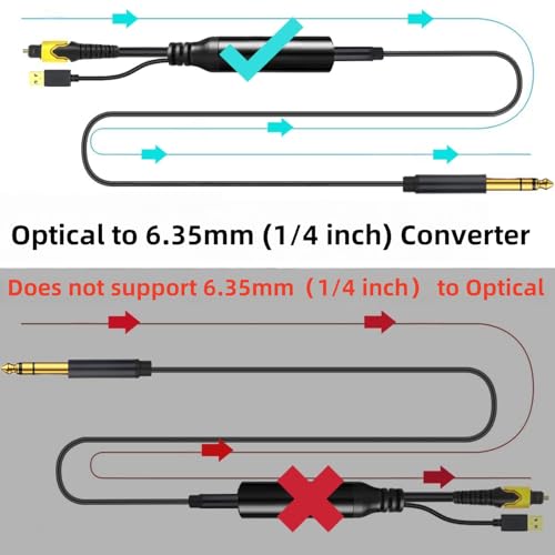 192KHz DAC Optical to 6.35mm TRS Stereo Converter,Optical Audio Cable to 1/4" AUX Cable Adapter,Digital to Analog Audio Converter for HDTV DVD Set-top Boxes(O-ptical to 1/4") Aux Cable - 3FT - size: 3FT