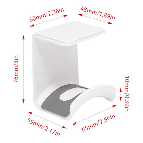 White Headphone Stand Hanger,Hanging Headset Holder Hook Under Desk | 1Pcs ABS Plastic Adhesive Earphones Hangers for Desk Headphone Hanger, Most Headphones and Controller - color: White, size: UnderDeskBlack