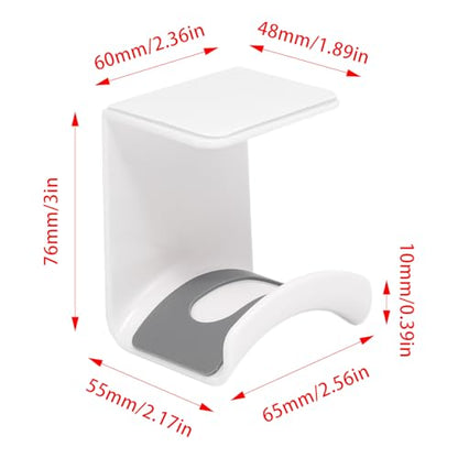 White Headphone Stand Hanger,Hanging Headset Holder Hook Under Desk | 1Pcs ABS Plastic Adhesive Earphones Hangers for Desk Headphone Hanger, Most Headphones and Controller - color: White, size: UnderDeskBlack