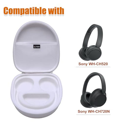 Case for Sony WH-CH720N/WH-CH520 Noise Canceling Wireless Headphones White | Hard Carrying Travel Case for Sony WH-CH720N/WH-CH520 Noise Canceling Wireless Headphones - color: White