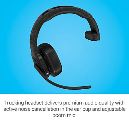 Garmin dezl Headset 100, Single-Ear Premium Trucking Headset, Active Noise Cancellation, Superior Battery Life and Memory Foam Ear Pads,Black (Renewed)