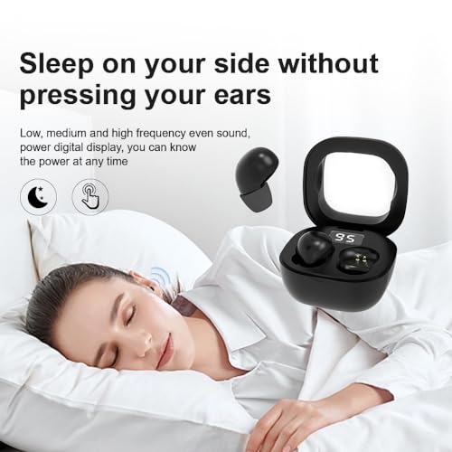 SK19 Sleep Earbuds for Side Sleepers,Invisible Smallest Wireless Bluetooth Earphones,Hidden Headset for Small Ears,Earbuds with Mic for Phone（White） - color: White