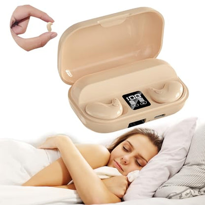 Xmenha Nude Sleep Hidden Headphones Wireless Invisible Earbuds for Sleeping Sleep Tiny Earbuds for Side Sleepers Headphone to Sleep in Tiny Smallest Invisible Earbuds Earphones for Sleeping - color: Skin