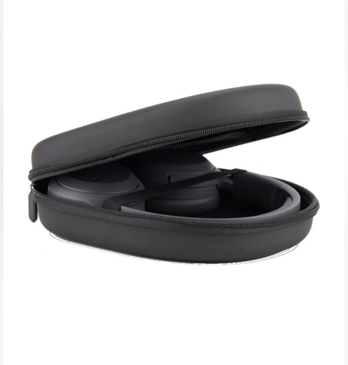 Hard Shell Headphone Carrying Case, Black | EVA Hard Shell, Zipper Closure, Portable Travel Case, Fits Over-Ear Headphones