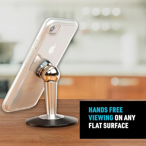 Nite Ize Steelie Pedestal Mount - Tabletop Stand Compatible with MagSafe iPhones & Tablets - Magnetic Desk Phone Mount - Phone Holder Accessories for Hands-Free Use & Adjustable Viewing