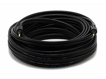 Monoprice Audio Cable - 35 Feet - Black | Premium 3.5mm Stereo Male to 3.5mm Stereo Male 22AWG, Gold Plated - size: 35 Feet