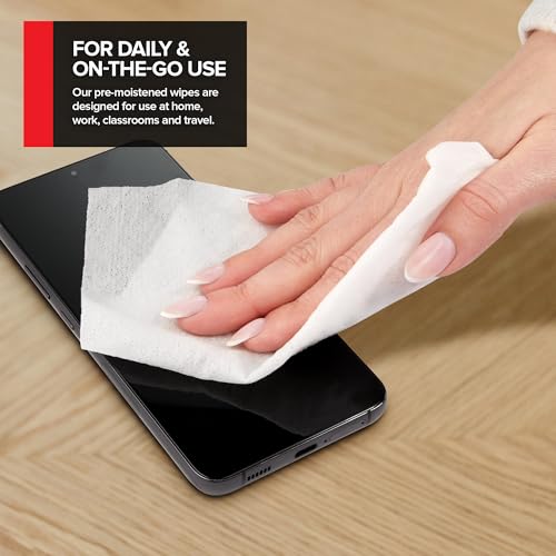 Electronic Screen Cleaner Wipes (80 Count, 2 Pack), Streak Free Pre-Moistened Wipes for Cleaning TVs, Laptops, Phones, Watches, Glasses, Cameras and Computer Screens
