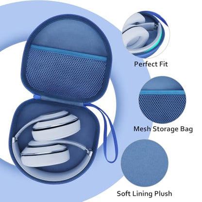 Headphone Case Compatible with JBL/Beats/BERIBES/Jlab/Picun/TOZO/KVIDIO/Soundcore Anker/Skullcandy Noise Cancelling Over-Ear Headphones, Pearl Blue - color: Pearl Blue