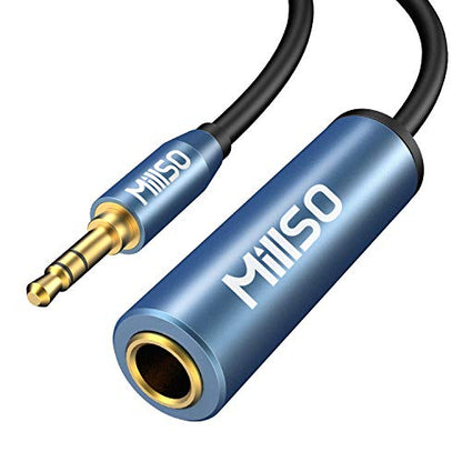 1/4 to 3.5mm Headphone Adapter, TRS 6.35mm Female to 3.5mm Male 1/8 to 1/4 Stereo Audio Adapter for Amplifiers, Guitar, Piano, Home Theater Devices to Phone, Laptop, Headphones - 12inch/30cm - color: Blue, size: 1 FT